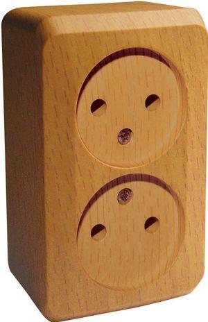 Розетка 2-м ОП Этюд Дача 16А IP20 250В без заземл. без защ. шторок бук SE PA16-005T купить оптом выгодно Розетка 2-м ОП Этюд Дача 16А IP20 250В без заземл. без защ. шторок бук SE PA16-005T оптом купить цена