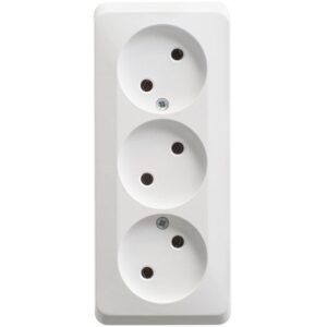 Розетка 3-м ОП Этюд 16А IP20 250В без заземл. без защ. шторок бел. SE PA16-009B оптом купить цена