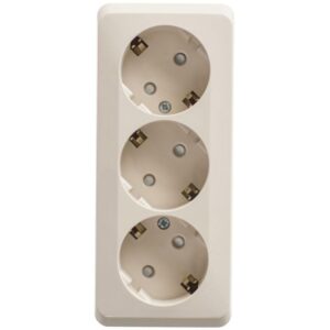 Розетка 3-м ОП Этюд 16А IP20 250В с заземл. защ. шторки крем. SE PA16-012K оптом купить цена