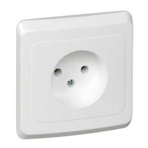 Розетка 1-м СП Этюд 16А IP20 250В без заземл. без защ. шторок бел. SE PC16-001B оптом купить цена