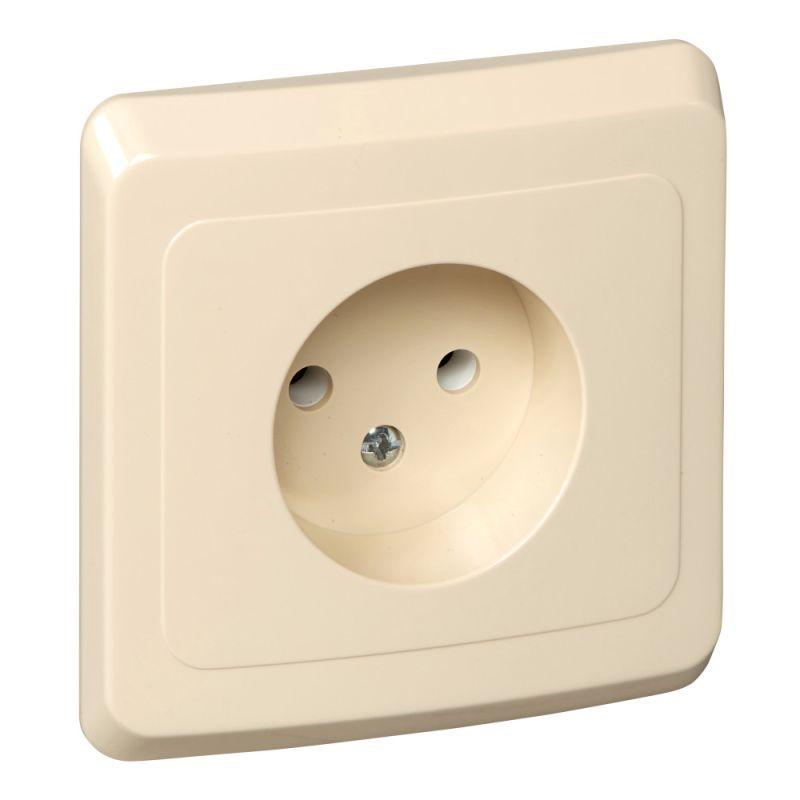 Розетка 1-м СП Этюд 16А IP20 250В без заземл. без защ. шторок крем. SE PC16-001K купить оптом выгодно Розетка 1-м СП Этюд 16А IP20 250В без заземл. без защ. шторок крем. SE PC16-001K оптом купить цена