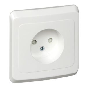 Розетка 1-м СП Этюд 16А IP20 250В без заземл. защ. шторки бел. SE PC16-002B оптом купить цена