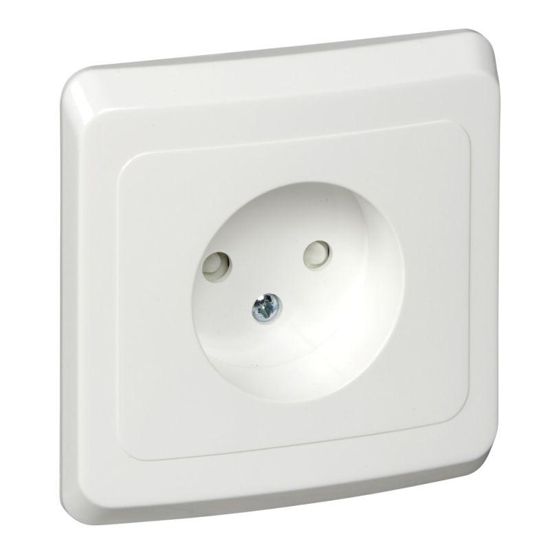 Розетка 1-м СП Этюд 16А IP20 250В без заземл. защ. шторки бел. SE PC16-002B купить оптом выгодно Розетка 1-м СП Этюд 16А IP20 250В без заземл. защ. шторки бел. SE PC16-002B оптом купить цена