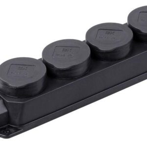 Колодка удлинителя 4-м IP44 Омега РБ34-1-0м с защ. крышкой каучук IEK PKR64-016-2-K02 оптом купить цена