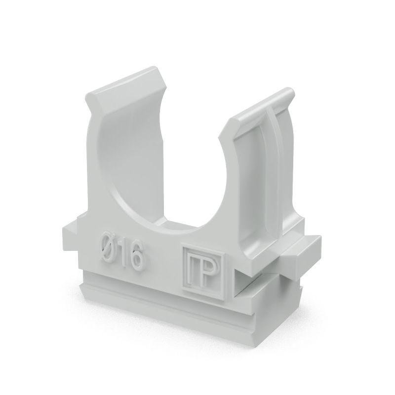 Держатель для труб (клипса) d16мм полистирол Промрукав PR.02716 купить оптом выгодно Держатель для труб (клипса) d16мм полистирол Промрукав PR.02716 оптом купить цена