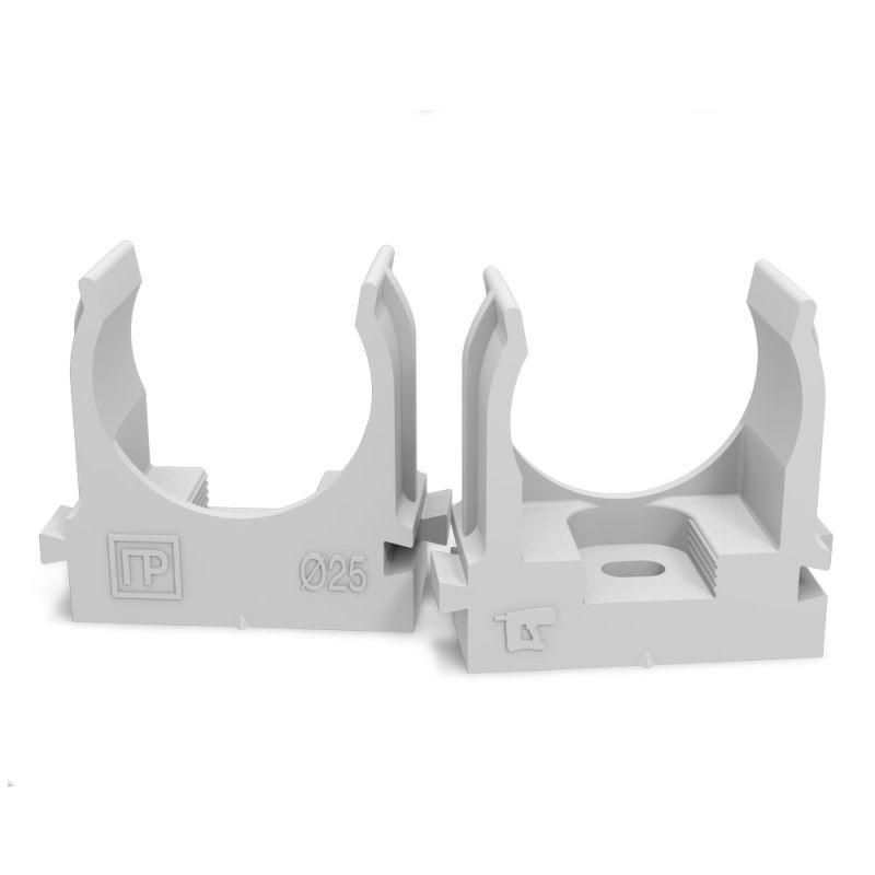 Держатель для труб (клипса) d25мм для монтажного пистолета в п/э сер. Промрукав PR13.0121 купить оптом выгодно Держатель для труб (клипса) d25мм для монтажного пистолета в п/э сер. Промрукав PR13.0121 оптом купить цена