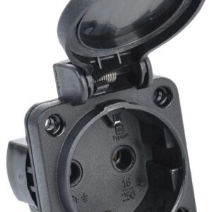 Розетка панельная MAGNUM 2P+PE 16А IP54 РП14-3 с защ. крышкой с заземл. черн. IEK PSN71-016-3-2-54-K02 оптом купить цена