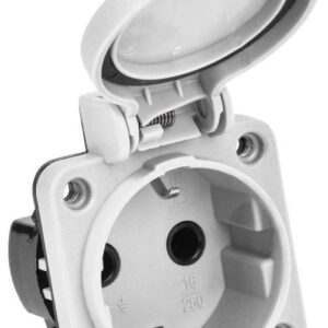 Розетка панельная MAGNUM 2P+PE 16А IP54 РП13-3 с защ. крышкой с заземл. сер. IEK PSN71-016-3-2-54-K03 оптом купить цена