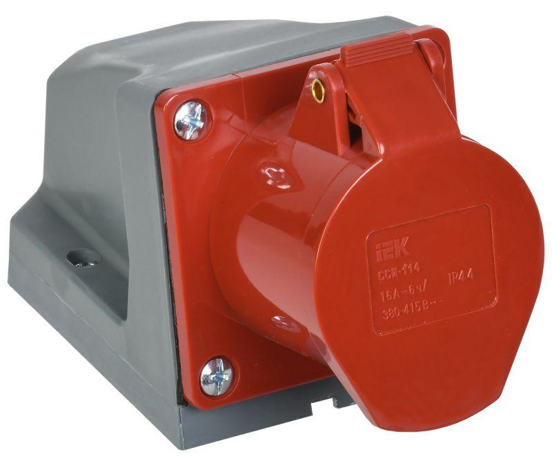 Розетка ОП 16А 380В 3P+PЕ ССИ-114 IP44 IEK PSR12-016-4 купить оптом выгодно Розетка ОП 16А 380В 3P+PЕ ССИ-114 IP44 IEK PSR12-016-4 оптом купить цена