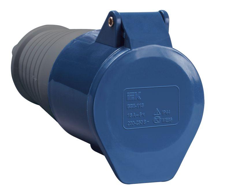 Розетка кабельная 16А 220В 2P+PЕ ССИ-213 IP44 IEK PSR21-016-3 купить оптом выгодно Розетка кабельная 16А 220В 2P+PЕ ССИ-213 IP44 IEK PSR21-016-3 оптом купить цена