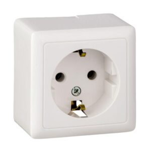 Розетка 1-м ОП Хит 16А IP20 250В с заземл. без защ. шторок бел. SE RA16-133-B оптом купить цена