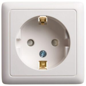 Розетка 1-м ОП Хит 16А IP20 250В с заземл. защ. шторки бел. SE RA16-138-B оптом купить цена