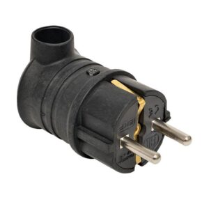 Вилка угловая 16А 2P+PE 230В IP44 каучук черн. PROxima EKF RPS-017-16-230-44-r оптом купить цена