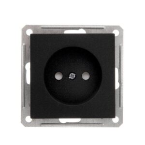Розетка 1-м СП W59 16А IP20 без заземл. защ. шторки механизм черн. бархат SE RS16-151-6-86 оптом купить цена
