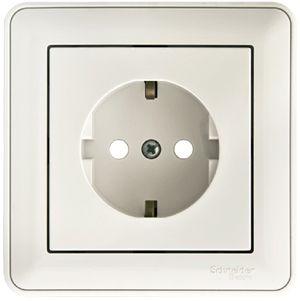 Розетка 1-м СП W59 16А IP20 с заземл. защ. шторки в сборе бел. SE RS16-152-18 оптом купить цена