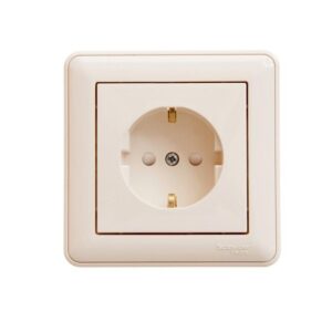 Розетка 1-м СП W59 16А IP20 с заземл. защ. шторки в сборе сл. кость SE RS16-152-28 оптом купить цена