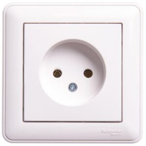 Розетка 1-м СП W59 16А IP20 без заземл. без защ. шторок в сборе бел. SE RS16-153-18 оптом купить цена