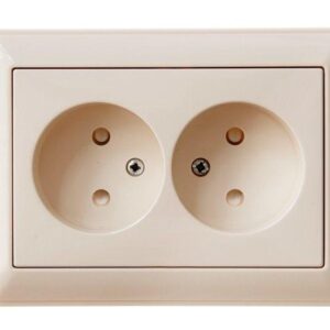 Розетка 2-м СП W59 16А IP20 без заземл. защ. шторки сл. кость SE RS16-254-28 оптом купить цена