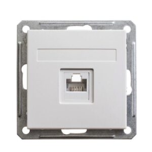 Розетка компьютерная 1-м СП W59 RJ45 кат.5E механизм бел. SE RSI-152K5E-1-86 оптом купить цена