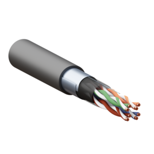 Кабель витая пара F/UTP кат.5E 4 пары 24 AWG solid внешн. LDPE черн. TERACOM PRO PRO EKF TRP-5EFTP-04PE-BK-OUT3 оптом купить цена