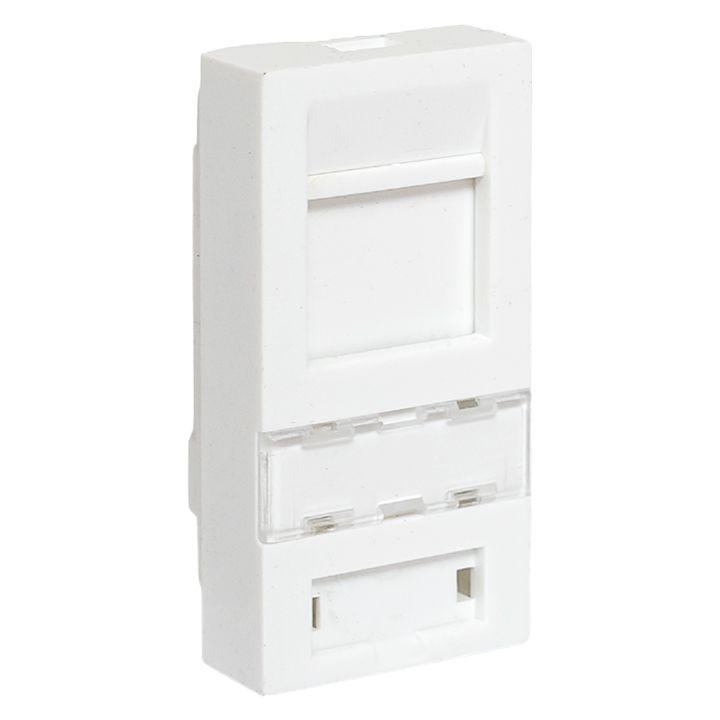 Вставка розеточная 45х22.5мм формат Mosaic на 1 модуль Keystone защ. шторки с маркером бел. TERACOM PRO EKF TRP-INS-MOS-1M1P-WH купить оптом выгодно Вставка розеточная 45х22.5мм формат Mosaic на 1 модуль Keystone защ. шторки с маркером бел. TERACOM PRO EKF TRP-INS-MOS-1M1P-WH оптом купить цена