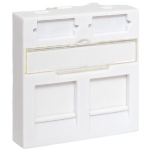 Вставка розеточная 45х45мм формат Mosaic на 2 модуля Keystone защ. шторки с маркерами бел. TERACOM PRO EKF TRP-INS-MOS-2M2P-WH оптом купить цена