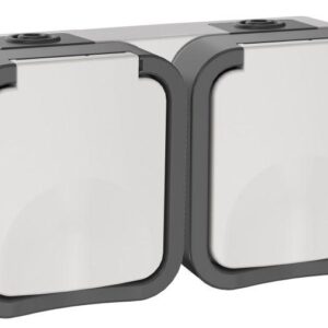 Розетка 2-м ОП TORS 16А IP55 TS222 горизонт. с заземл. с крышкой бел. IEK TS-R26-16-55-G-K41 оптом купить цена