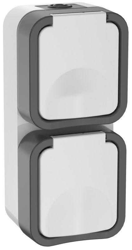 Розетка 2-м ОП TORS 16А IP55 TS232 вертик. с заземл. с крышкой бел. IEK TS-R26-16-55-V-K41 купить оптом выгодно Розетка 2-м ОП TORS 16А IP55 TS232 вертик. с заземл. с крышкой бел. IEK TS-R26-16-55-V-K41 оптом купить цена