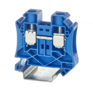 Клемма проходная винтовой зажим 2 точки подключения 16кв.мм син. DKC TUR-16-BU оптом купить цена