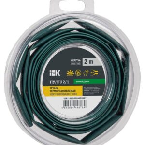 Трубка термоусадочная ТТУ нг-LS 2/1 зел. (уп.2м) IEK UDR12-002-001-002-K06-T оптом купить цена