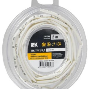 Трубка термоусадочная ТТУ нг-LS 3/1.5 бел. (уп.2м) IEK UDR12-003-D15-002-K01-T оптом купить цена