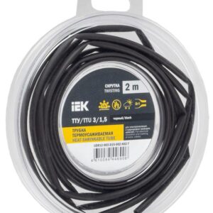 Трубка термоусадочная ТТУ нг-LS 3/1.5 черн. (уп.2м) IEK UDR12-003-D15-002-K02-T оптом купить цена