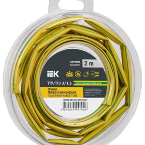 Трубка термоусадочная ТТУ нг-LS 3/1.5 желт./зел. (уп.2м) IEK UDR12-003-D15-002-K52-T оптом купить цена