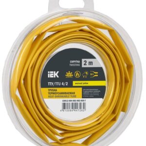Трубка термоусадочная ТТУ нг-LS 4/2 желт. (уп.2м) IEK UDR12-004-002-002-K05-T оптом купить цена