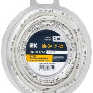 Трубка термоусадочная ТТУ нг-LS 5/2.5 бел. (уп.2м) IEK UDR12-005-D25-002-K01-T оптом купить цена