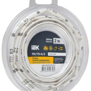 Трубка термоусадочная ТТУ нг-LS 6/3 бел. (уп.2м) IEK UDR12-006-003-002-K01-T оптом купить цена