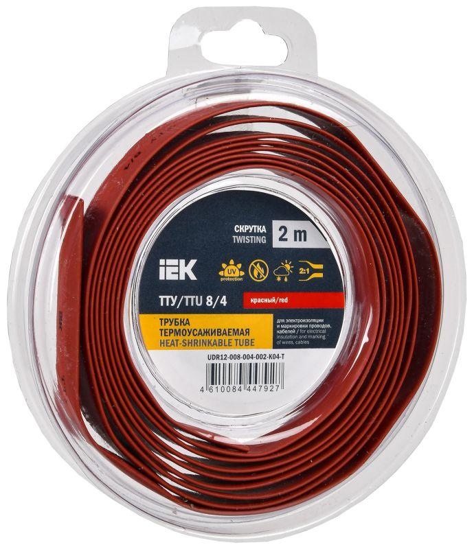 Трубка термоусадочная ТТУ нг-LS 8/4 красн. (уп.2м) IEK UDR12-008-004-002-K04-T купить оптом выгодно Трубка термоусадочная ТТУ нг-LS 8/4 красн. (уп.2м) IEK UDR12-008-004-002-K04-T оптом купить цена