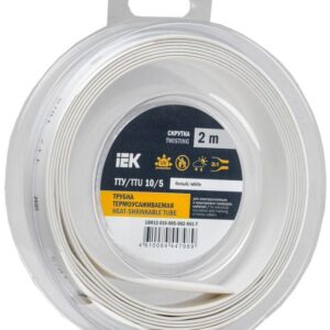 Трубка термоусадочная ТТУ нг-LS 10/5 бел. (уп.2м) IEK UDR12-010-005-002-K01-T оптом купить цена
