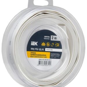 Трубка термоусадочная ТТУ нг-LS 12/6 бел. (уп.2м) IEK UDR12-012-006-002-K01-T оптом купить цена