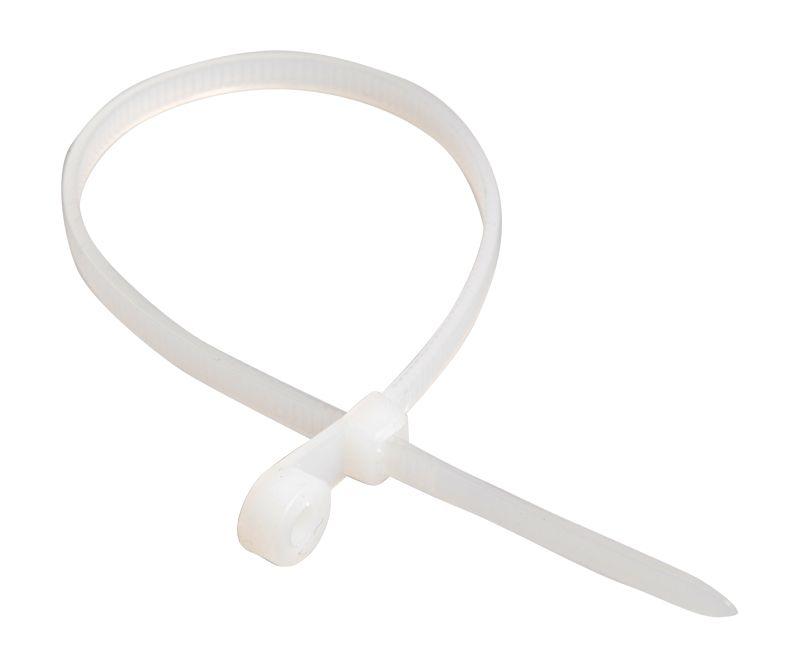 Хомут кабельный 3.5х150 нейл. бел. с отвер. для креп. ХОК (уп.100шт) IEK UHH40-4-150-100 купить оптом выгодно Хомут кабельный 3.5х150 нейл. бел. с отвер. для креп. ХОК (уп.100шт) IEK UHH40-4-150-100 оптом купить цена