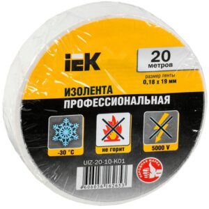Изолента ПВХ 0.18х19мм бел. (рул.20м) IEK UIZ-20-10-K01 оптом купить цена