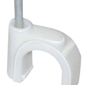 Скоба крепежная круглая с гвоздем d6мм пластик. (уп.20шт) IEK USK11-06-020 оптом купить цена