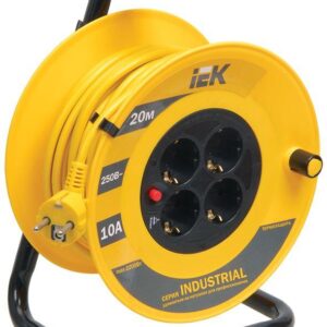 Удлинитель на катушке 4х20м с заземл. 10А IP20 Industrial УК20 3х1 термозащита IEK WKP14-10-04-20 оптом купить цена