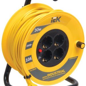 Удлинитель на катушке 4х30м с заземл. 10А IP20 Industrial УК30 3х1 термозащита IEK WKP14-10-04-30 оптом купить цена