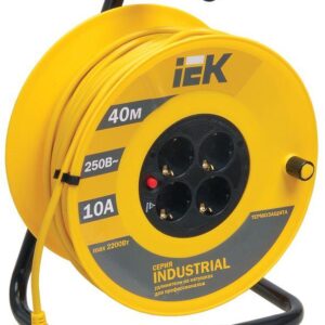 Удлинитель на катушке 4х40м с заземл. 10А IP20 Industrial УК40 3х1 термозащита IEK WKP14-10-04-40 оптом купить цена