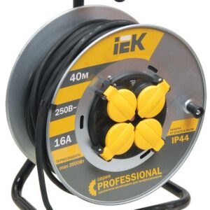 Удлинитель на метал. катушке 4х40м с заземл. 16А IP44 Professional УК40 КГ 3х1.5 термозащита IEK WKP16-16-04-40-44 оптом купить цена