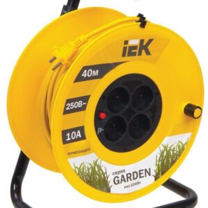 Удлинитель на катушке 4х40м без заземл. 10А IP20 Garden УК40 2х1 термозащита IEK WKP23-10-04-40 оптом купить цена