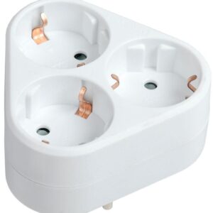 Разветвитель 3-м 16А IP20 Т-01/03 2P+PE треугольн. бел. IEK WTP10-16-03-Z-K01 оптом купить цена