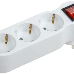Разветвитель 3-м 16А IP20 Т-01/03В 2P+PE с выкл. бел. IEK WTP10-16-03-ZK-K01 оптом купить цена