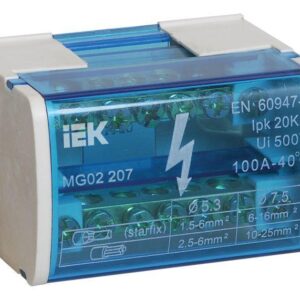 Шина на DIN-рейку в корпусе (кросс-модуль) ШНК 2х7 L+PEN IEK YND10-2-07-100 оптом купить цена